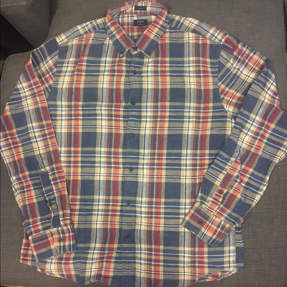 Mens Banana Republic Plaid Slim Fit Button Down